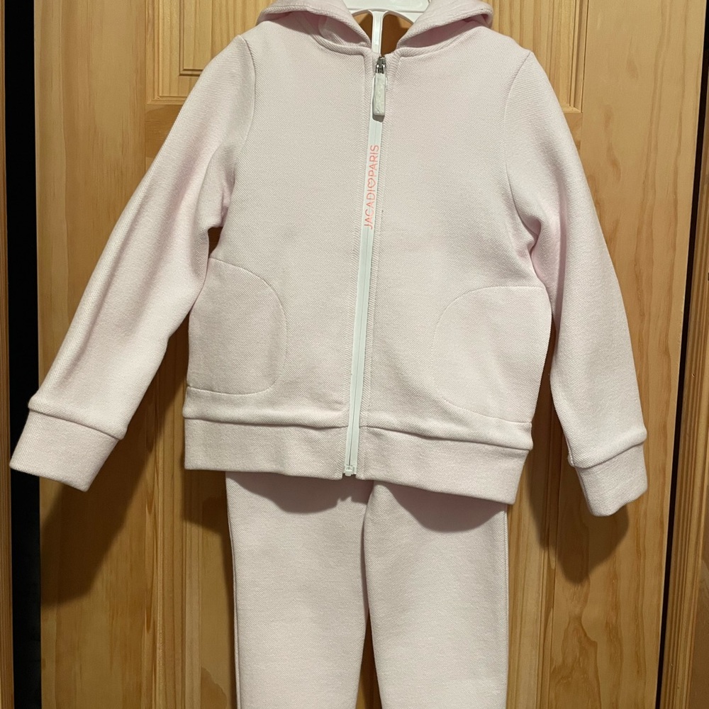 Jacadi Paris Girls Light Pink Hoodie and Pants Set NWT size 4